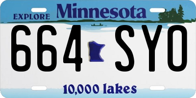 MN license plate 664SYO