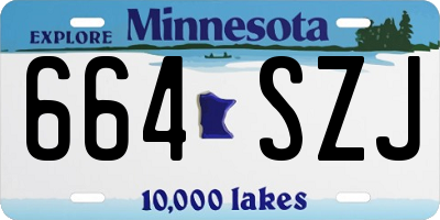 MN license plate 664SZJ