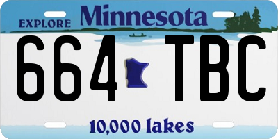 MN license plate 664TBC