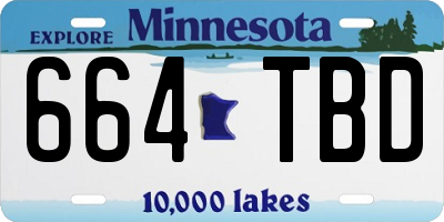 MN license plate 664TBD