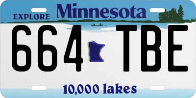 MN license plate 664TBE
