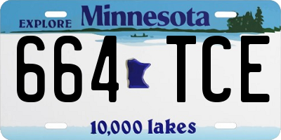 MN license plate 664TCE