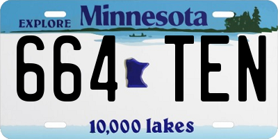 MN license plate 664TEN