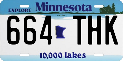 MN license plate 664THK