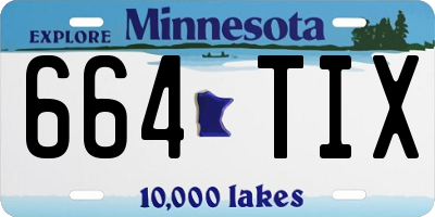 MN license plate 664TIX
