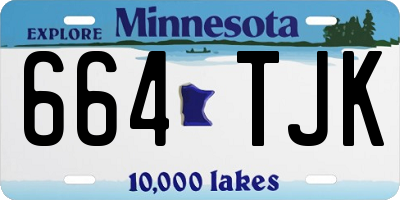 MN license plate 664TJK