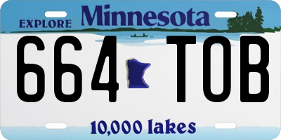 MN license plate 664TOB