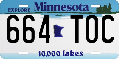 MN license plate 664TOC