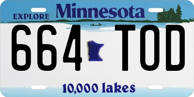MN license plate 664TOD
