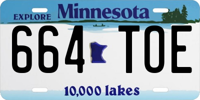 MN license plate 664TOE