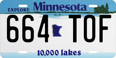 MN license plate 664TOF