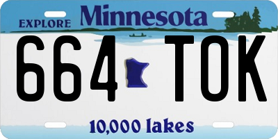 MN license plate 664TOK