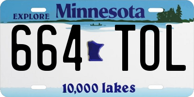 MN license plate 664TOL
