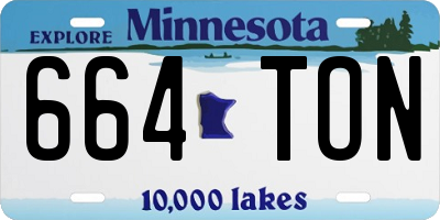 MN license plate 664TON