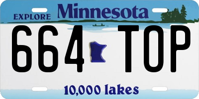 MN license plate 664TOP