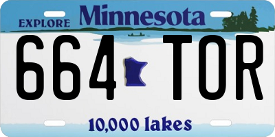 MN license plate 664TOR