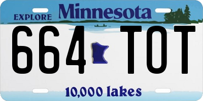 MN license plate 664TOT