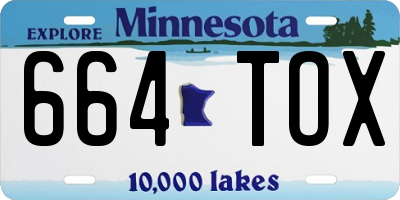MN license plate 664TOX