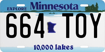 MN license plate 664TOY