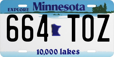 MN license plate 664TOZ