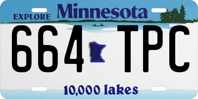 MN license plate 664TPC