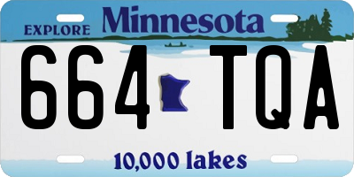 MN license plate 664TQA