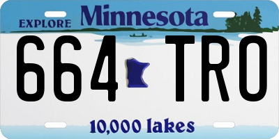 MN license plate 664TRO