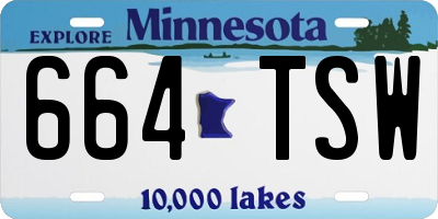 MN license plate 664TSW