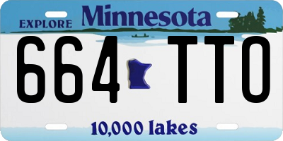MN license plate 664TTO