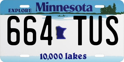 MN license plate 664TUS