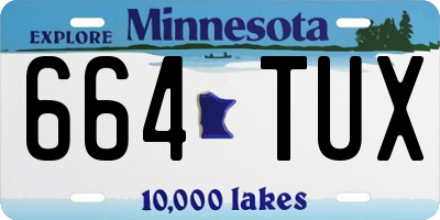 MN license plate 664TUX