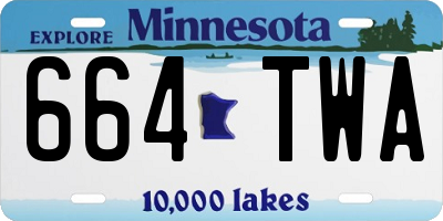 MN license plate 664TWA