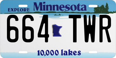 MN license plate 664TWR
