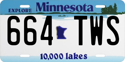 MN license plate 664TWS