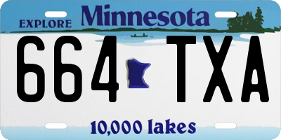 MN license plate 664TXA