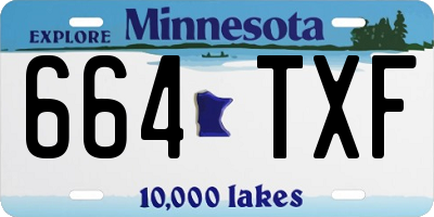 MN license plate 664TXF