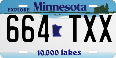 MN license plate 664TXX