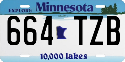 MN license plate 664TZB