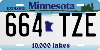 MN license plate 664TZE