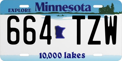MN license plate 664TZW