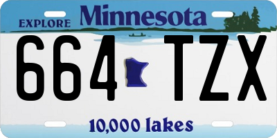 MN license plate 664TZX