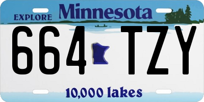 MN license plate 664TZY