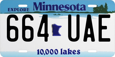 MN license plate 664UAE