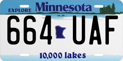 MN license plate 664UAF