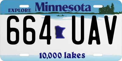 MN license plate 664UAV