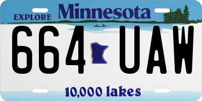 MN license plate 664UAW