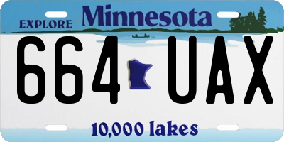 MN license plate 664UAX