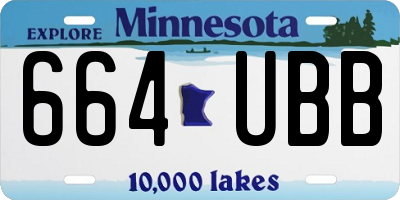 MN license plate 664UBB