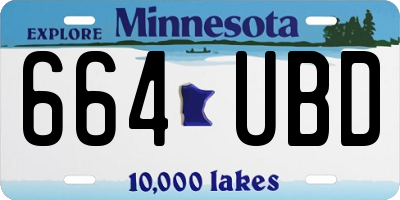 MN license plate 664UBD