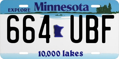 MN license plate 664UBF